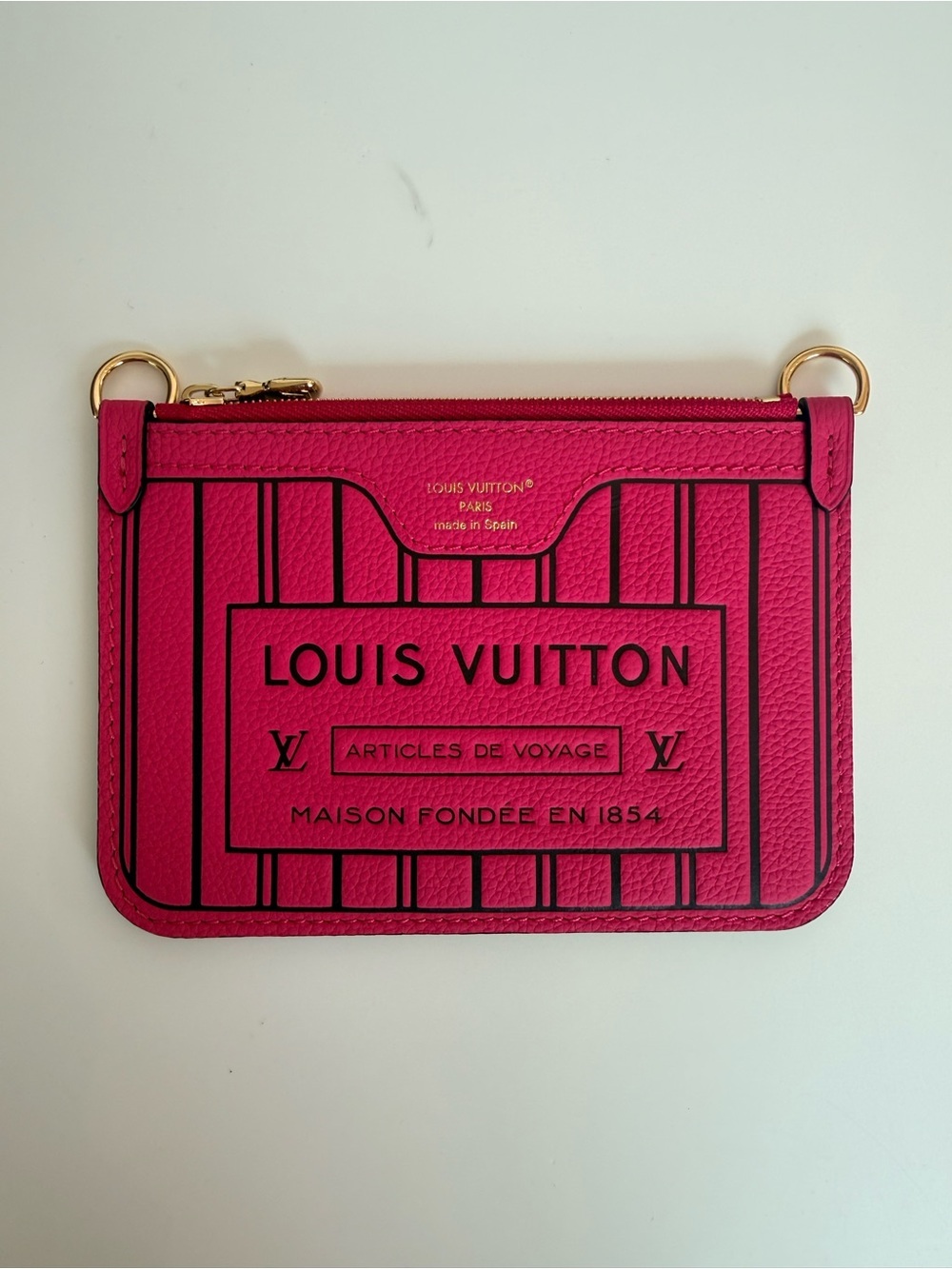 Louis Vuitton Neverfull BB Inside Out Pouch Pink Leather Monogram Interior